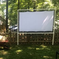 Projector With Outdoor Screen And Frame