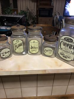 Canister and Cookie Jar 5 Piece $60.00