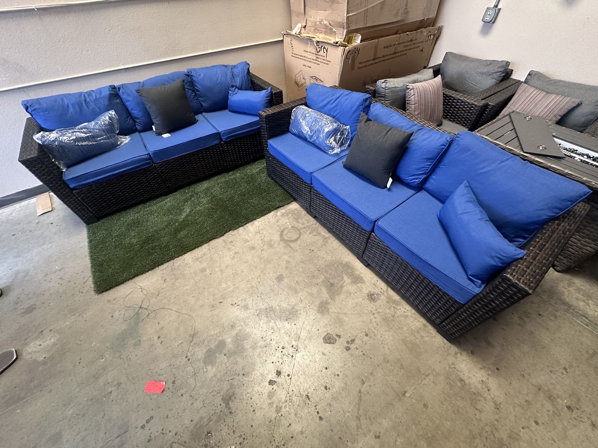 Navy Blue Outdoor Patio Furniture Set 