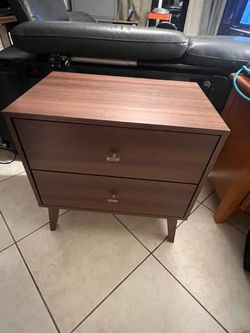 Prepac Milo Mid-Century Modern 2-Drawer wide Nightstand