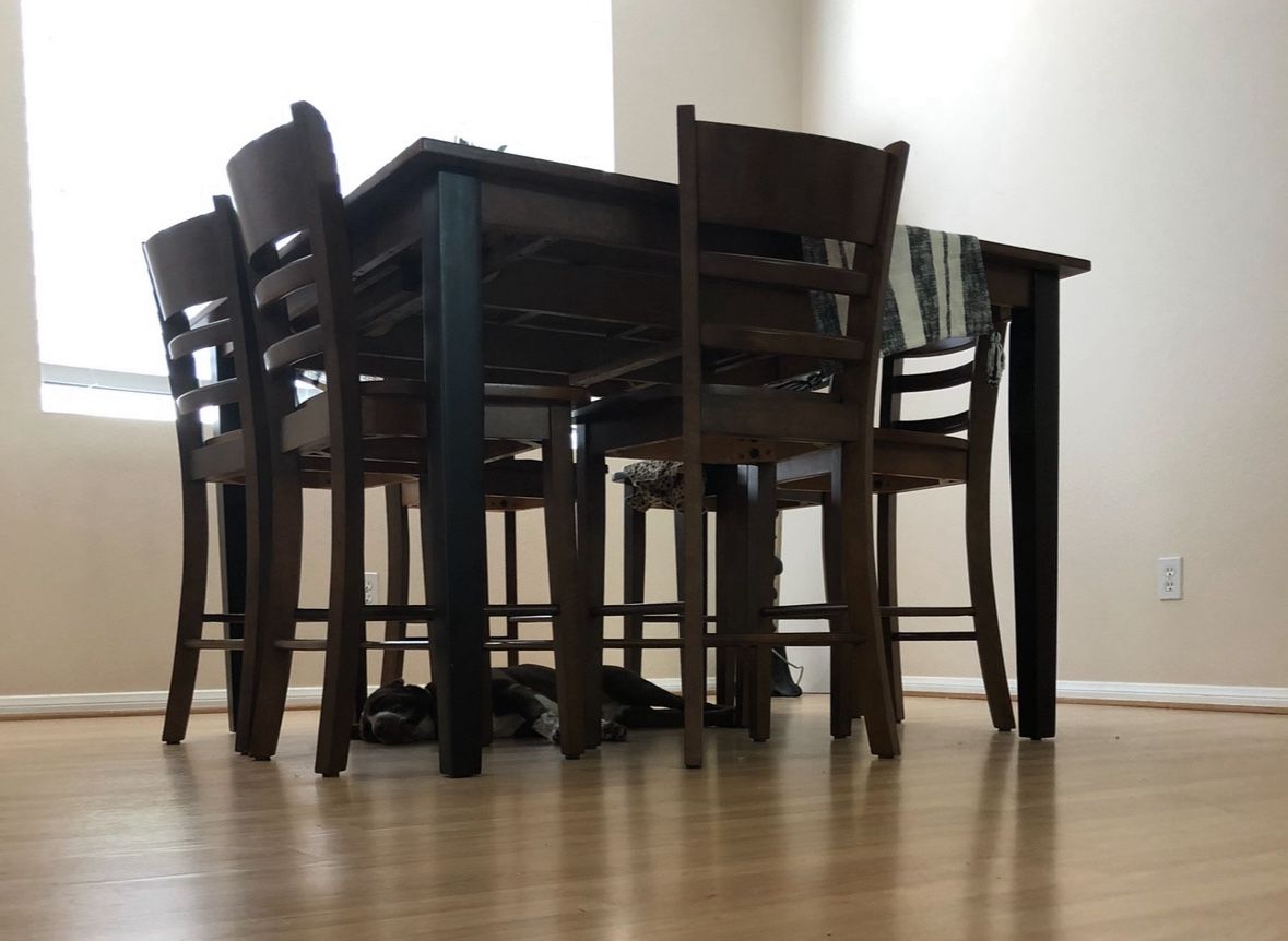 Solid Wood Dining Table Counter Height