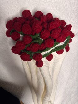 Crochet rose bouquet
