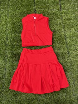 Girl Tennis Skirt With Matching Top Different Colors 