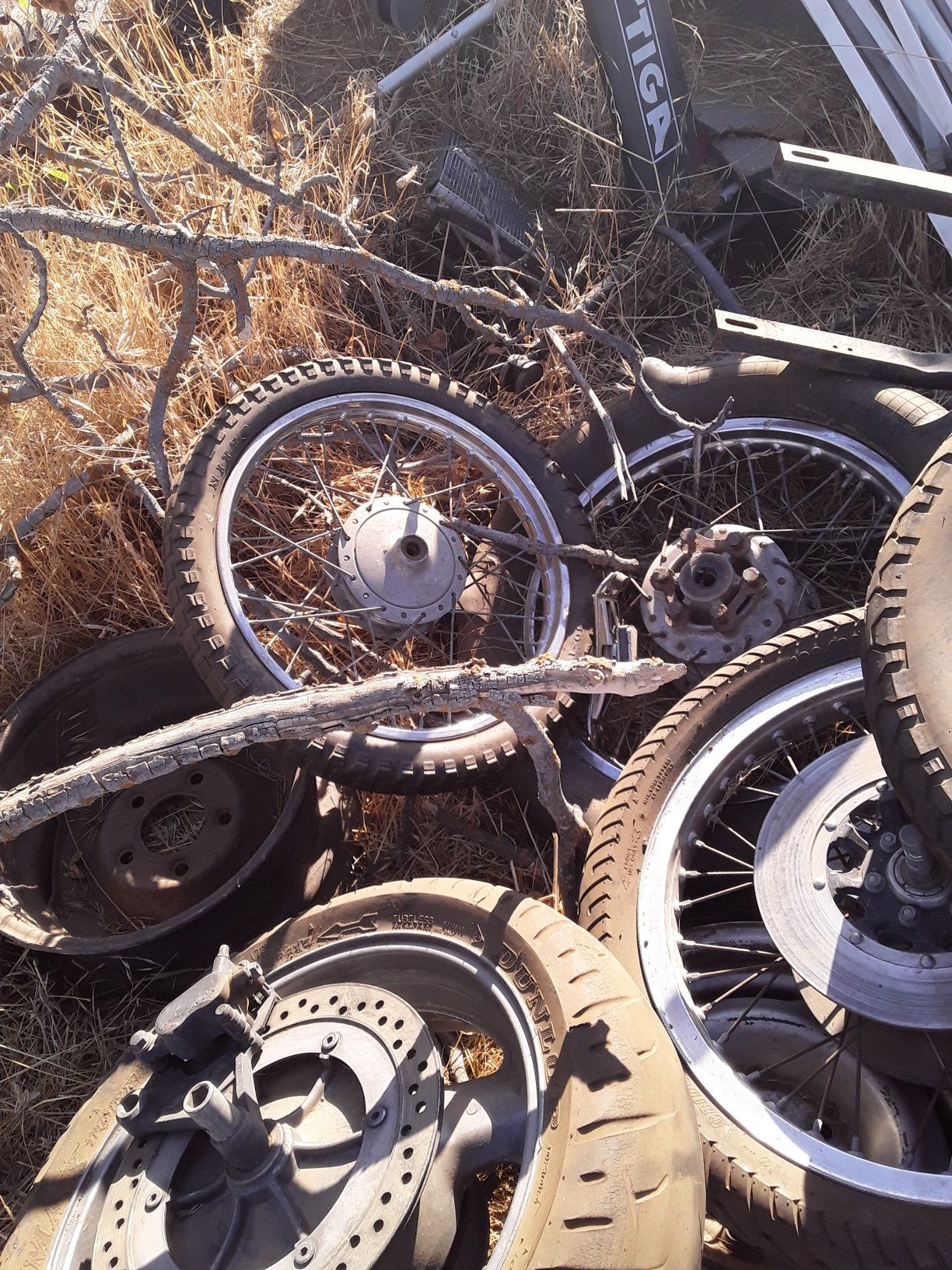 Motorcycle wheels and other parts
