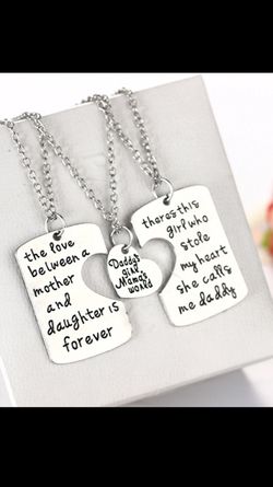 3 in 1 silver necklace set