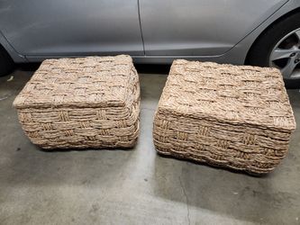 Pair of Large Ashland Wicker Storage Bins