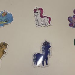 6 Vinyl Unicorn Sticker Set