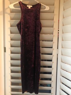 Plum velvet dress