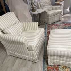 2 Matching Chairs + Ultra-Comfortable Accent Ottoman– Must Go Today 