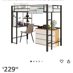 Twin Bed Frame Loft Bed With Desk New In Box Never Opened