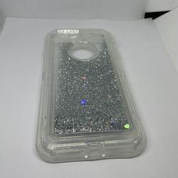 For iPhone 6 Plus / 7 Plus / 8 Plus Silver Glitter Hard Case Cover Protector 