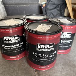 Behr Ultra - 4 gallons of Exterior White Paint “Blank Canvas”