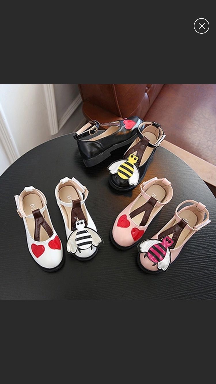 New Leather bee flower dress shoes