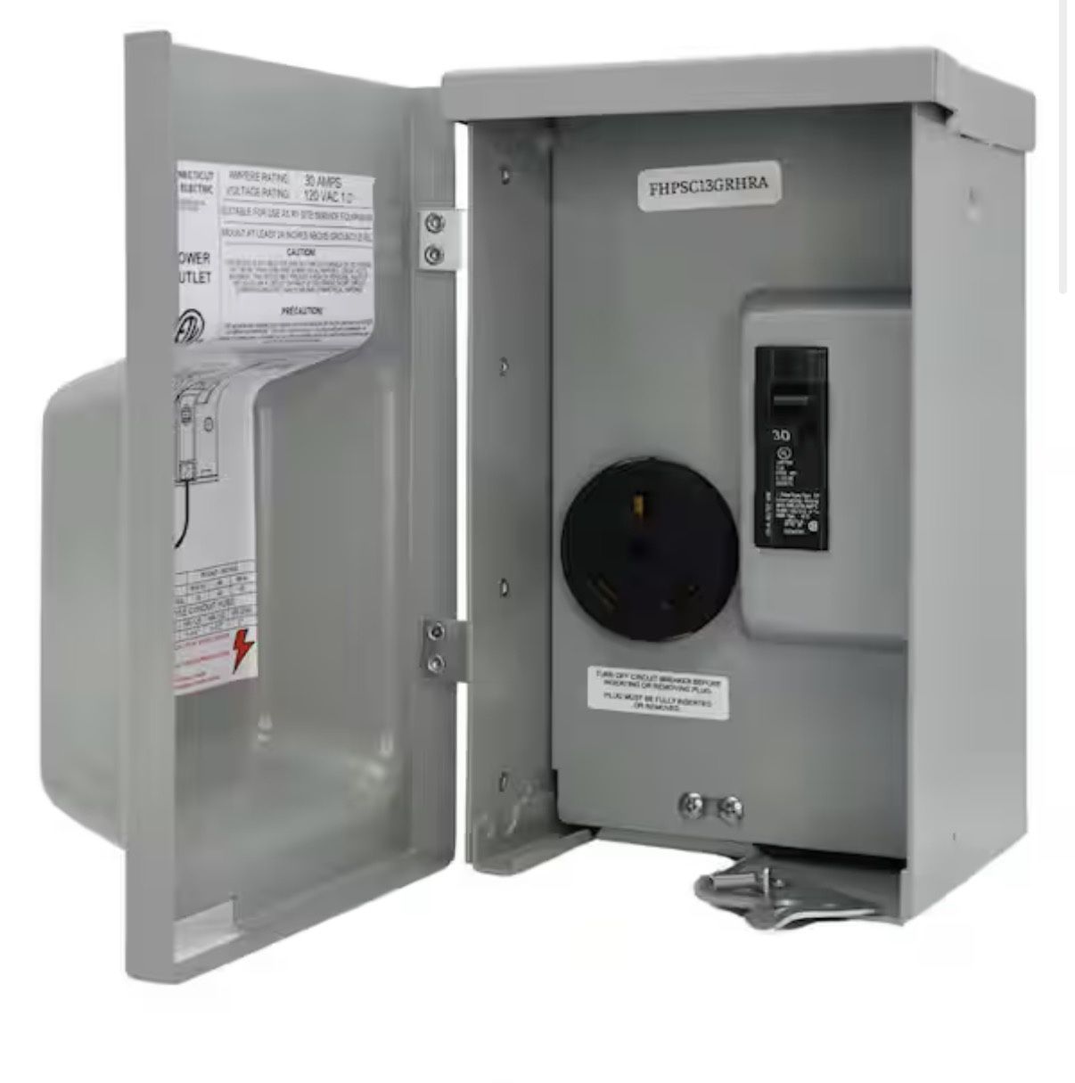 30 Amp RV Power Outlet with 30 Amp Single-Pole Breaker