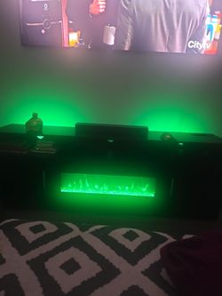 TV Stand with Built-In Electric Fireplace