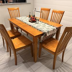 Solid Wood Dining Table w/ 6 Chairs – Priced Accordingly