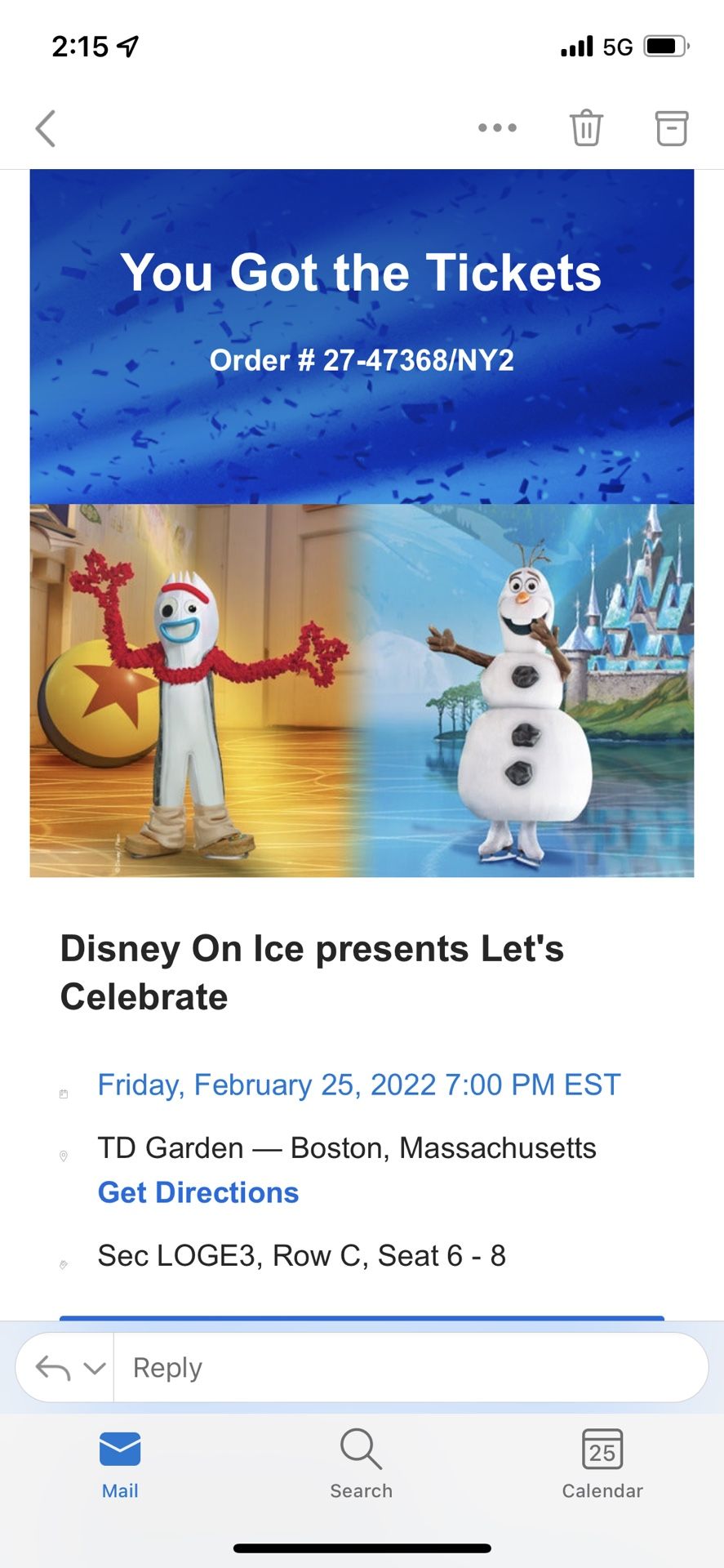 3 Tickets To Disney On Ice And 1 Parking Ticket 