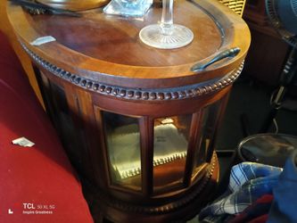 Vintage end table storage