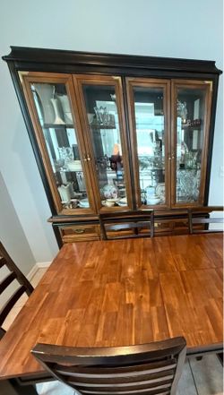 Solid Wood China Cabinet / Hutch – Excellent – $200 price reduced