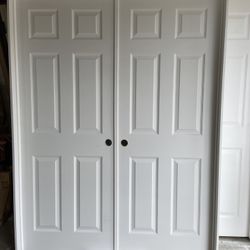 New Interior Double Door Prehung 61” X 80” Hollow Core