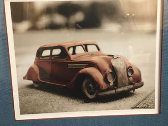 SONDRA WAMPLER PHOTOGRAPHY "OLD CAR" COLOR PRINT SIGNED FRAMED ART14"X15 1/2" I have 2 different photos from same artist (air plane and train) same