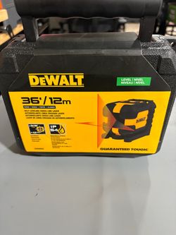 DEWALT 40 ft. Red Self-Leveling Cross Line Laser Level with (2) AA Batteries & Case