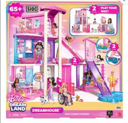 Barbie DreamHouse Playset – 2 Houses, 2 Pools, 2 Slides & Elevator! (65+ Pieces)