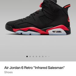 retro 6 infrared size 9