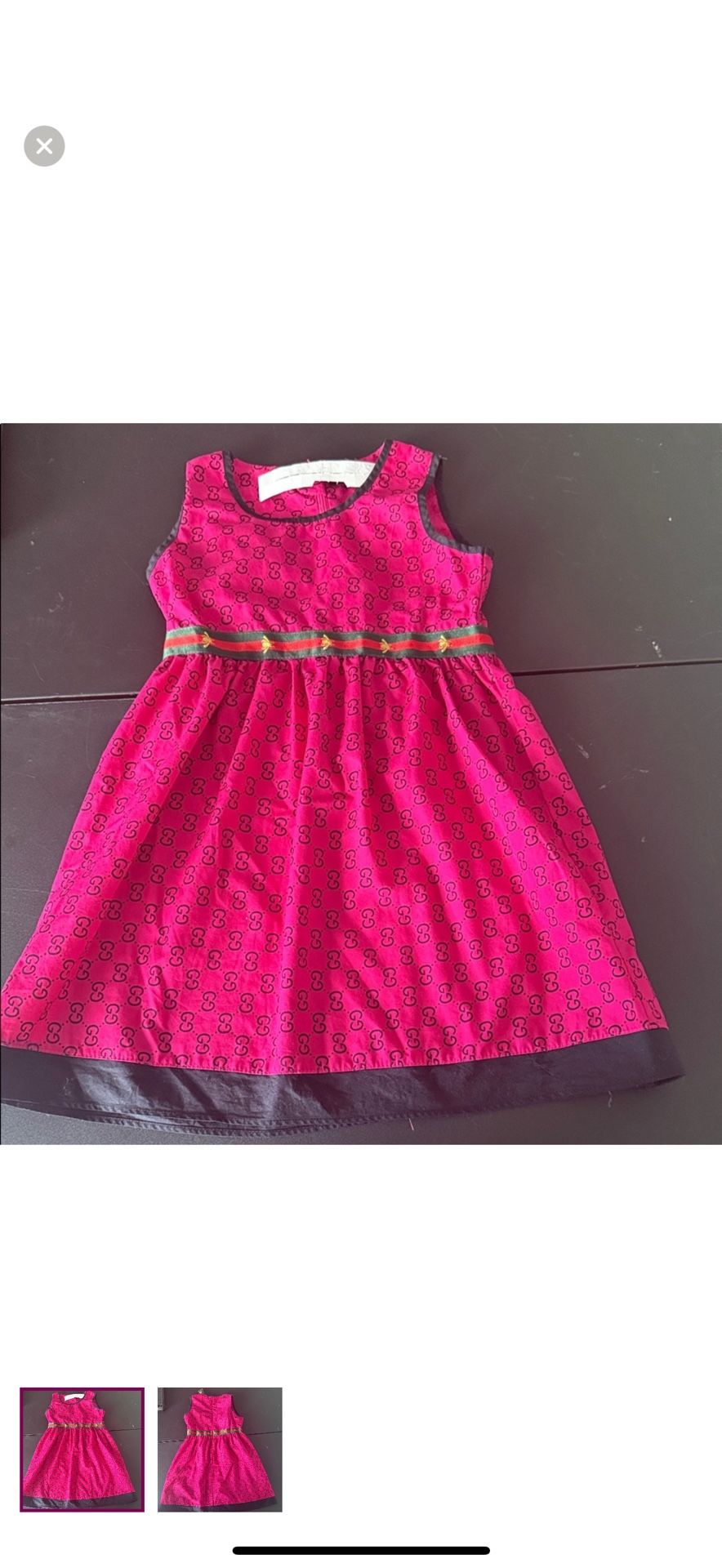 Vibrant Pink Kids Dress with Pattern