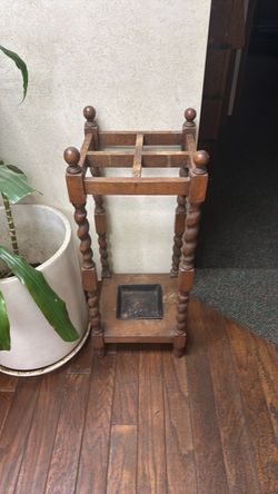 Circa 1900 British Oak umbrella stand