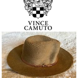 Vince Camuto knit hat with rose gold chain detail OS