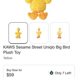 KAWS Sesame Street Uniqlo Big Bird Plush Toy 