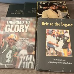 Green Bay Packers Collection Vince Lombardi On Football Books New Sealed Road To Glory & Heir To The Legacy Official Media Guide Super Bowl Program