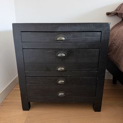 RH 24” Printmakers Closed Nightstand, Black Pine (Set of 2)