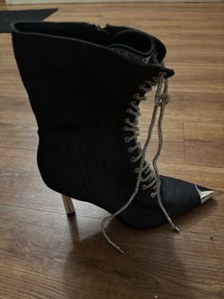 Denim Jean Glitter Boots