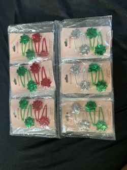 Blossom Holiday Bow Hair Clips Set