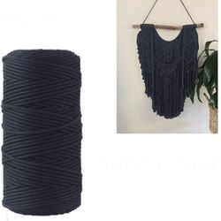 3mm Macrame Cord Black109Yards Macrame Rope for DIY Crafts Knitting Plant Hangers

