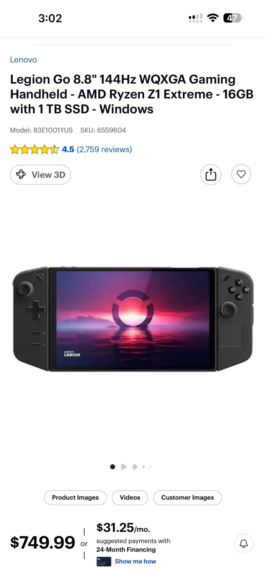 Lenovo Legion Go 1TB