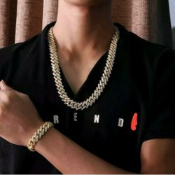 New Miami Prong Set 16MM Gold Plated 14k Doesn't Loses Color 