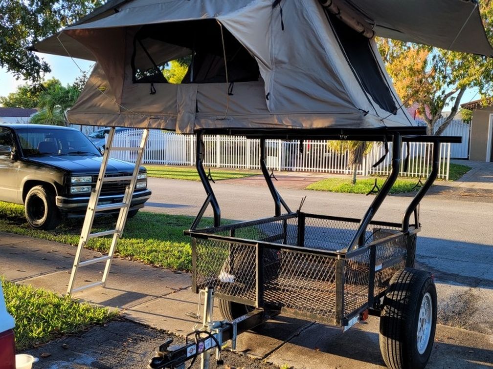 Overland Trailer With Roof Top Tent