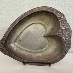 Vintage Heart-shaped Trinket Dish Silver Plated
