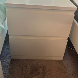 For Sale: White IKEA 2-Drawer Nightstand – $45