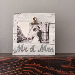 Mr And Mrs, Photo Frame Wedding Sign