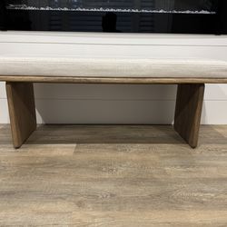 Wooden Bench with Cushions