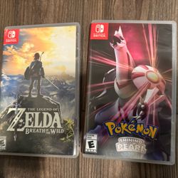 Zelda Breath Of The Wild And Pokemon Pearl For Nintendo Switch 