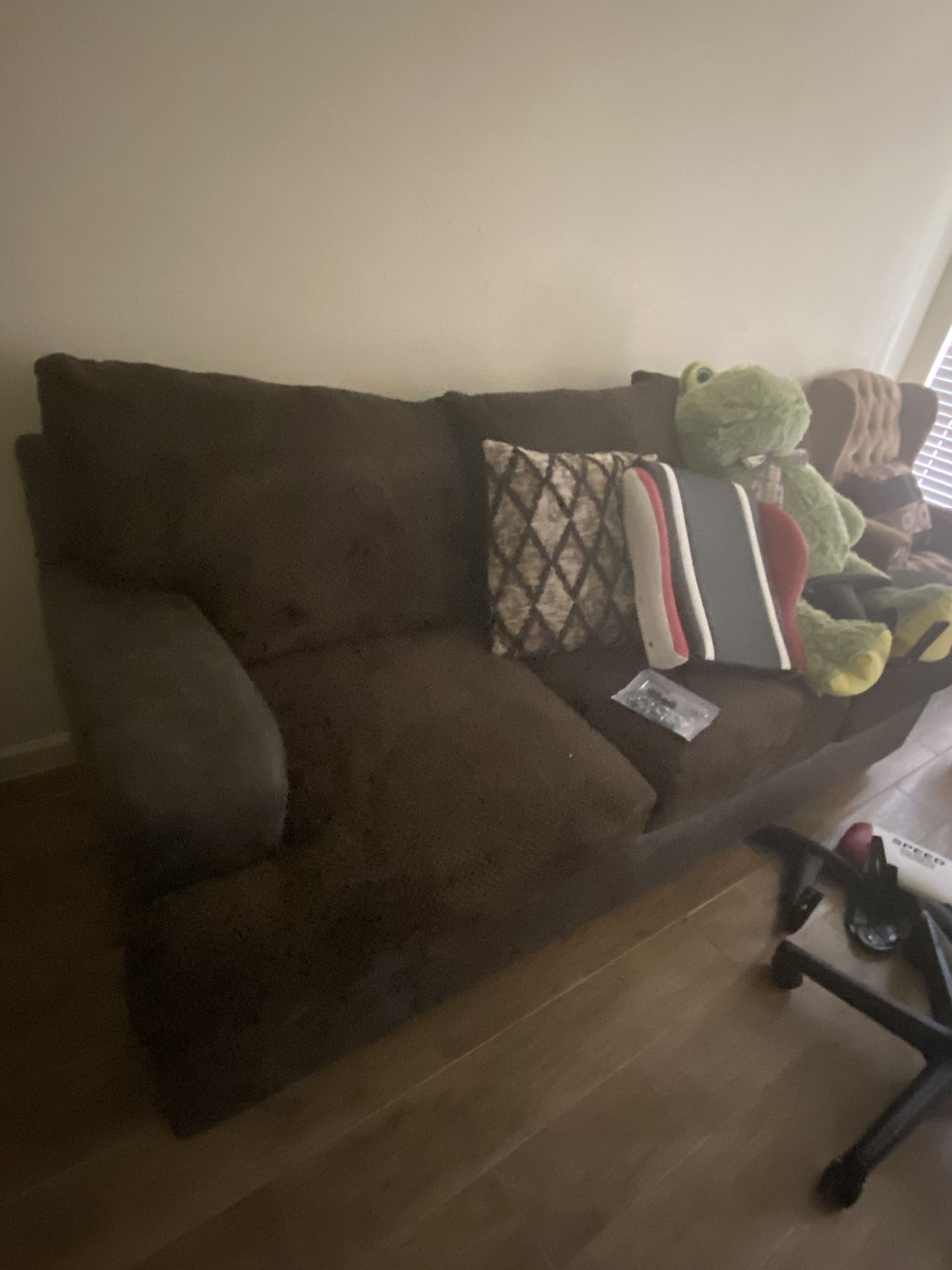 brown sectional couch(snaps together)