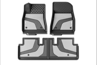 Coverado Floor Mats for 2024 Tesla Model 3, Custom Fit All Weather TPE Cargo Liner Floor Mats Full Set, Waterproof Car Mats Trunk Floor Mat Tesla Mode