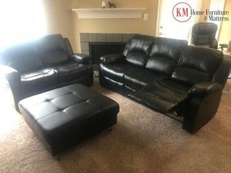 2PC DUSTIN RECLINER SOFA AND LOVESEAT AVAILABLE IN BLACK OR BROWN