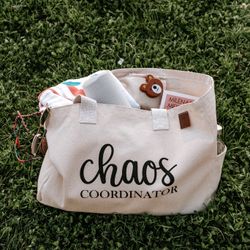 Beige, Printed Canvas tote bag - NEW