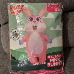 Puff Me Up! Full Body Pink Bunny Inflatable Halloween  Costume- Child (Ages 7-10 ) New